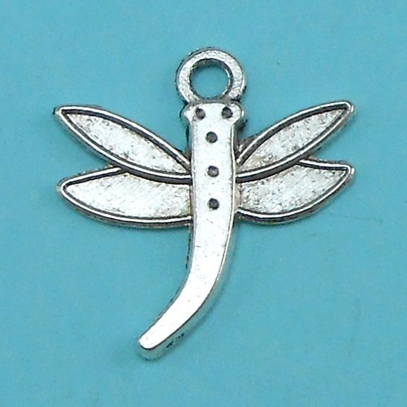 The Unbranded Brand Other - 12pcs Silver Dragonfly Charms silvertone metal, jewelry making supplies